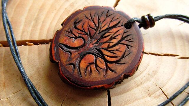 wooden amulet for good luck