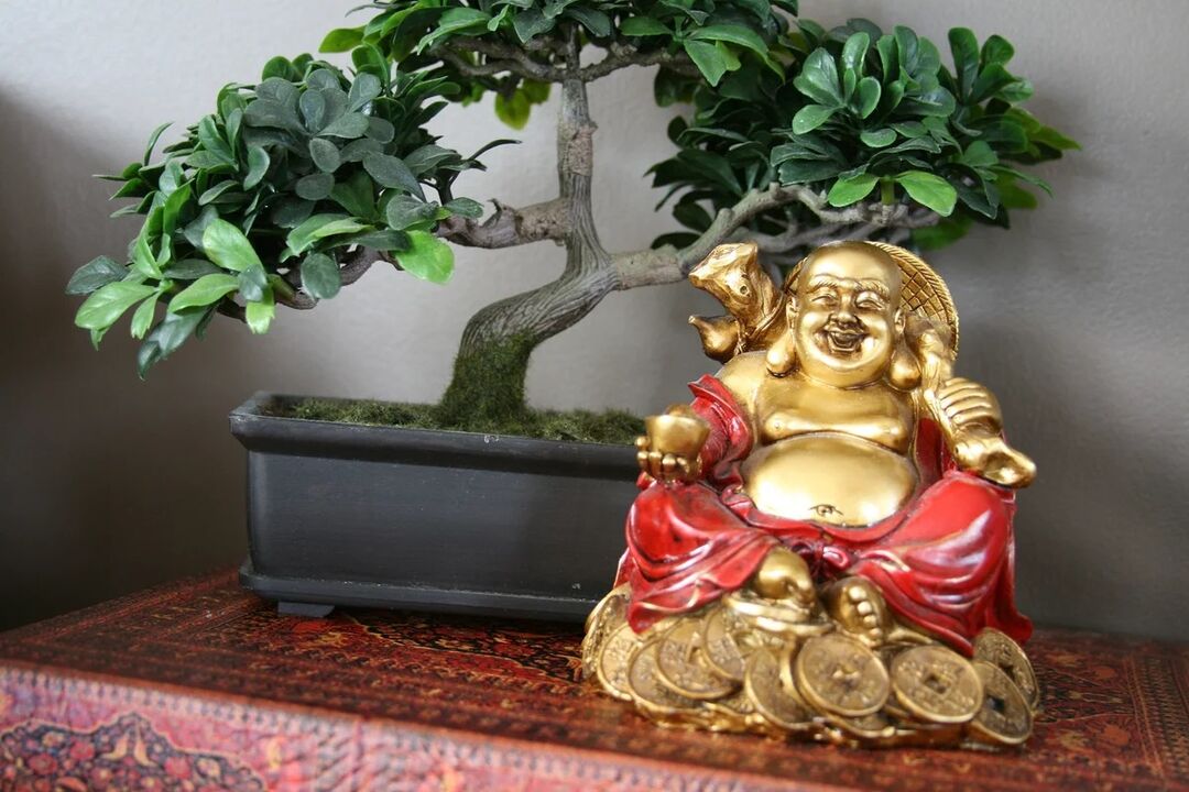 Financial well-being will be guaranteed by the Hotei figure. 